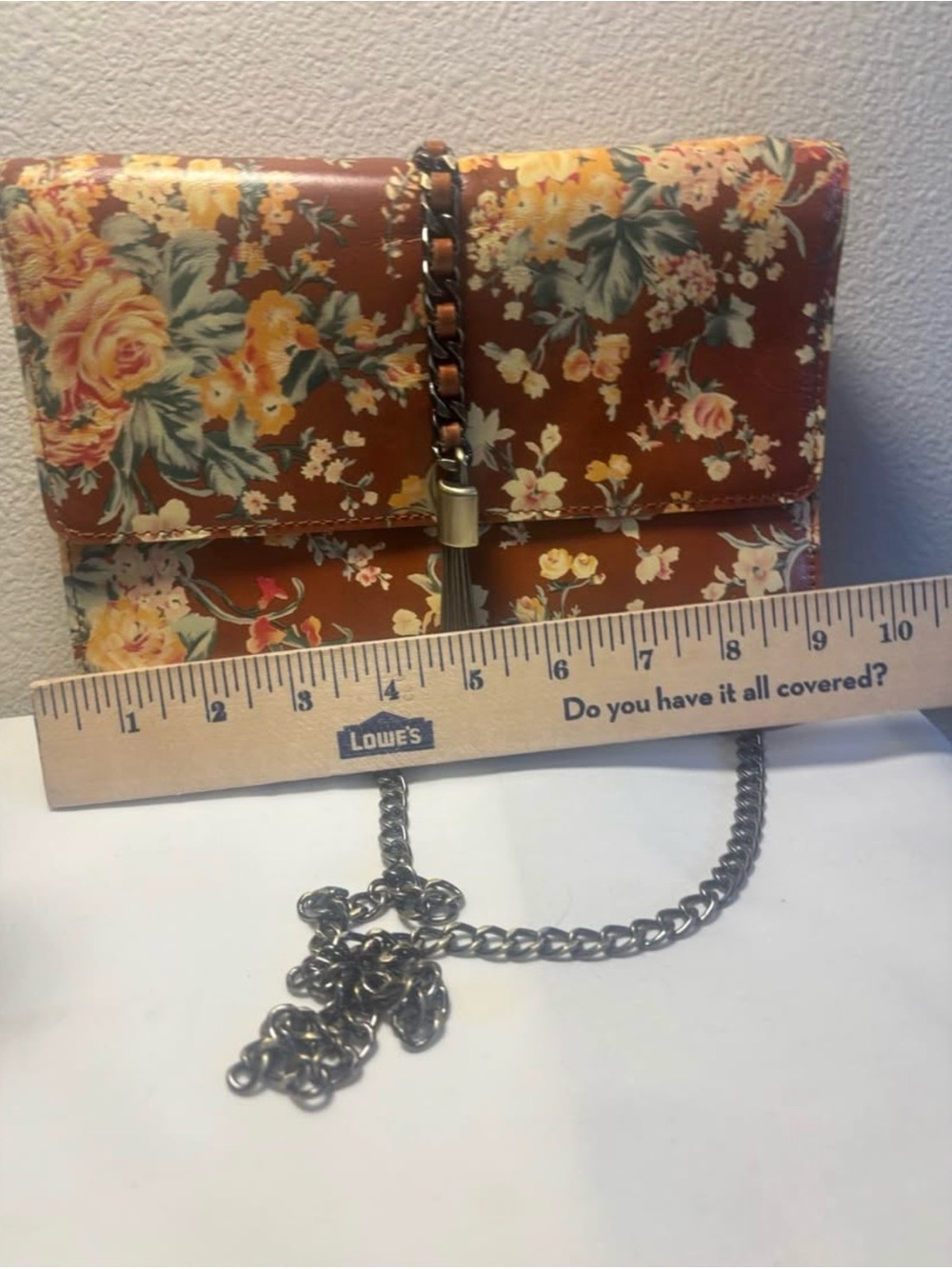 Patricia Nash Adelfia Leather Crossbody Bag - Vintage Botanical Garden Print - Picture 8 of 10